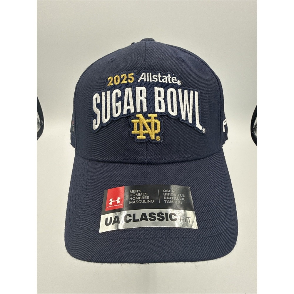 Notre Dame 2025 Sugar Bowl Hat Cap Under Armour‎ Adjustable Cap Strap Navy New